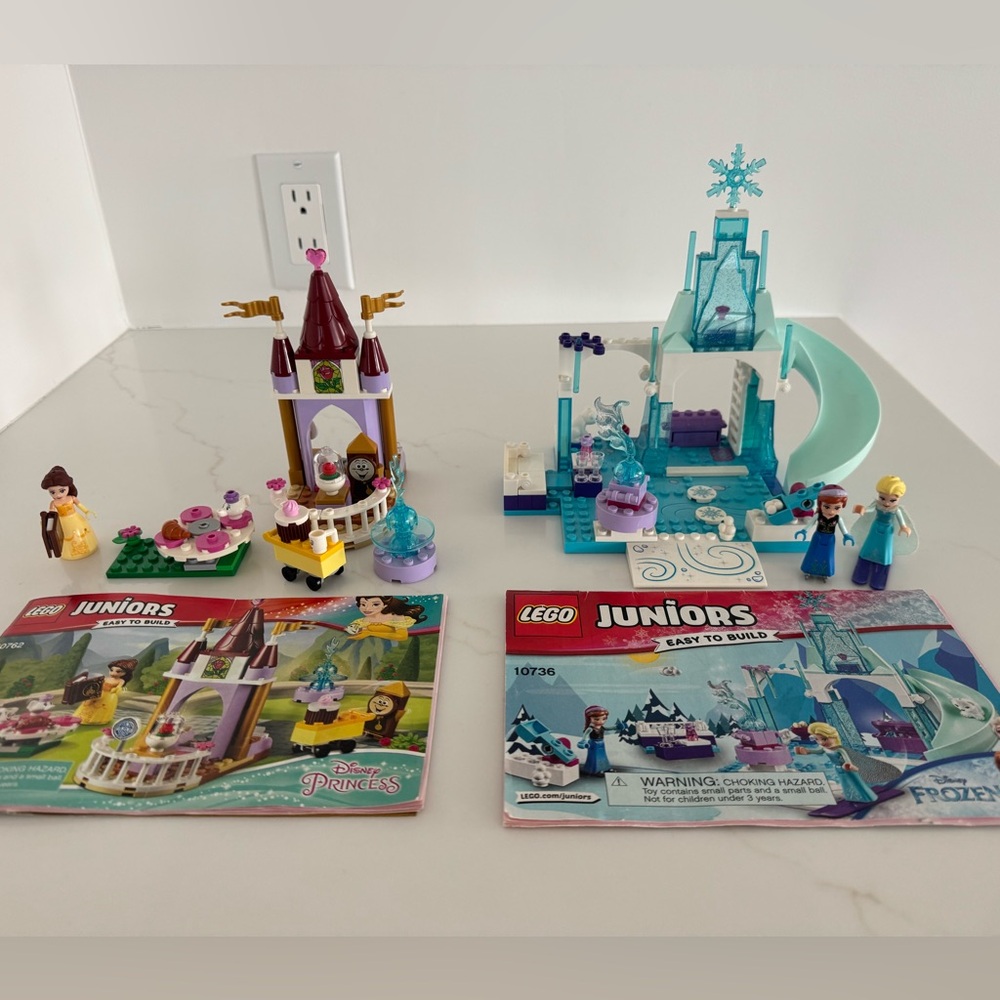 LEGO JUNIORS - 2 sets - Disney Elsa’s Frozen Playground and Belle’s Story Time